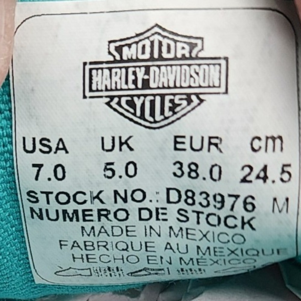 Harley-Davidson 7 Grey Teal Canvas Low Top Sneakers Biker Skater Casual Walking - Picture 4 of 8